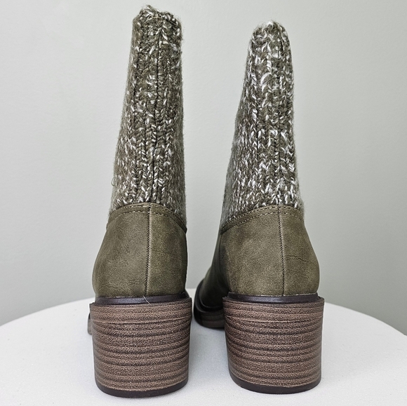 Portland Boot Company Women's Cozy Sweater Knit Bootie Olive - Picture 8 of 12